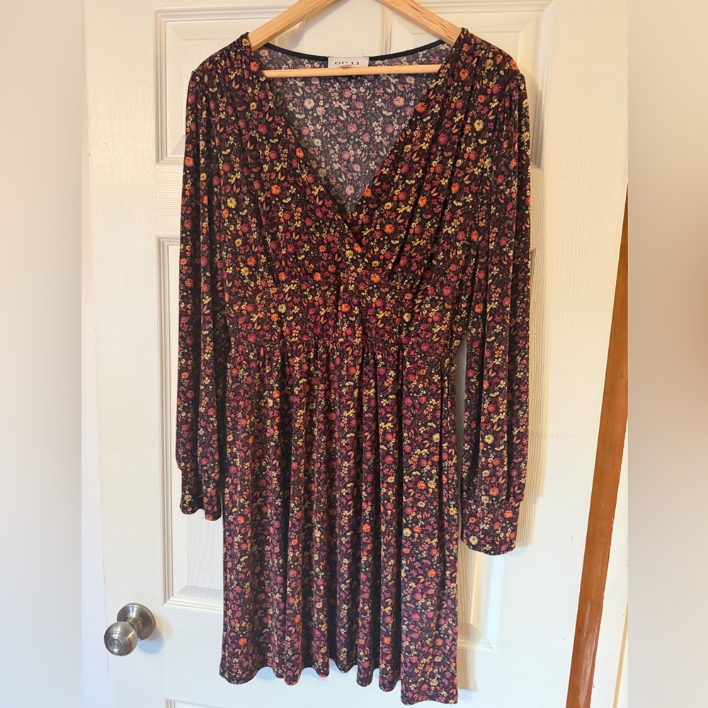 Gilli Autumnal Floral Long Sleeve Dress